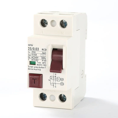 دستگاه جریان باقیمانده سری NFIN IP40 30ma 63a 2 Pole RCD 100ma 300ma